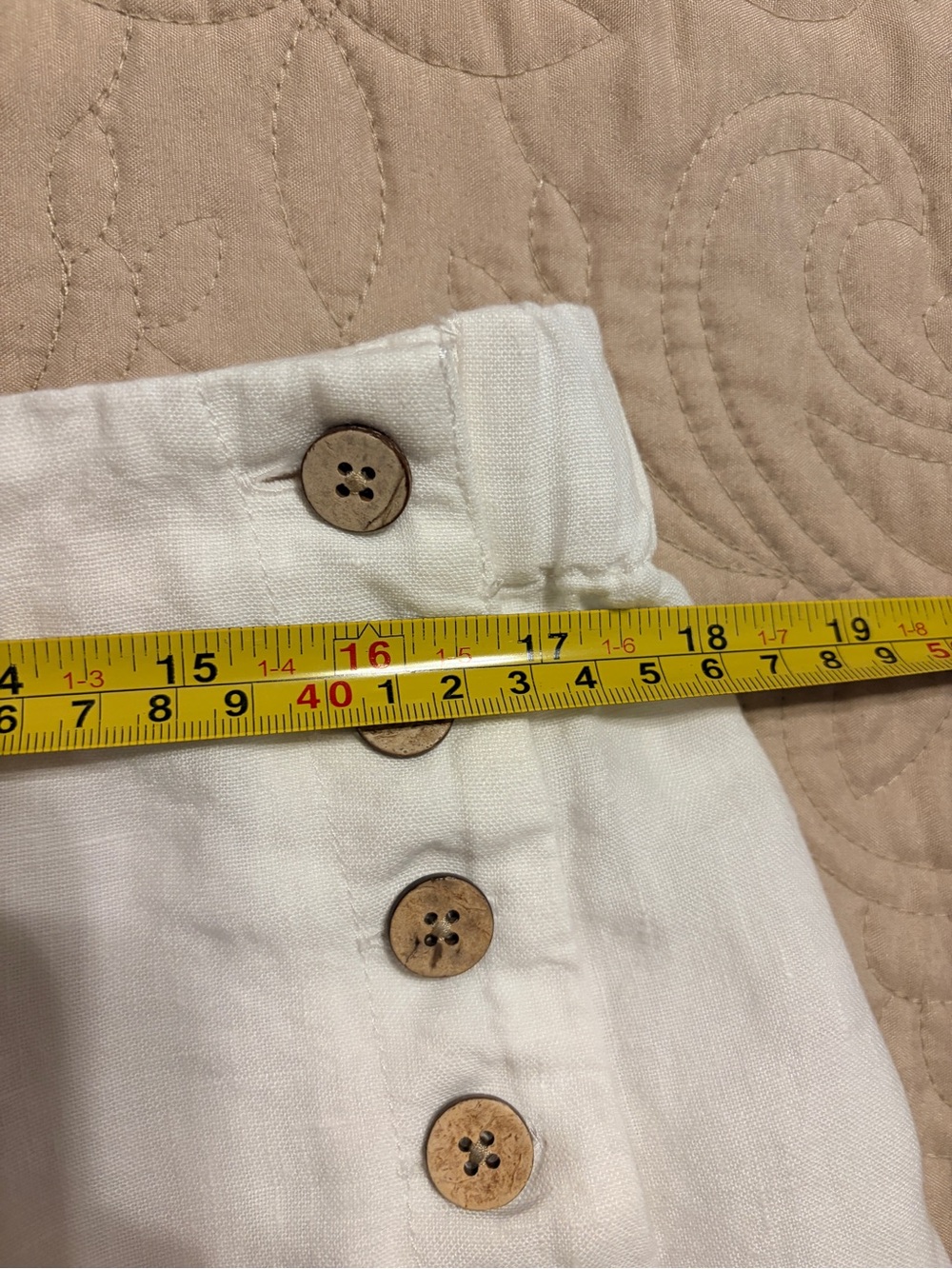 J.Jill Love Linen White Wide Leg Crop Pants Nautical Button L Petite - Picture 8 of 10